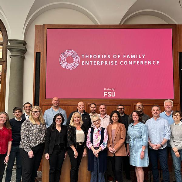 Attendees of the 2025 Theories of Family Enterprise Conference, which took place April 3-5 at the FSU Florence Study Center in Florence, Italy. (Jim Moran College of Entrepreneurship/Eric Liguori)